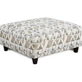 38" Square Cocktail Ottoman in Mountain View Cement Pattern Fabric